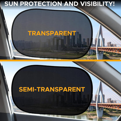 EcoNour Car Window Shades for Baby (4 Pack) | Protects Baby from Window Sun & Heat | Sun Shade Side Windows for Kids | Automotive Sun Protection from UV | Child Safety Accessories | Medium - 20"x12"