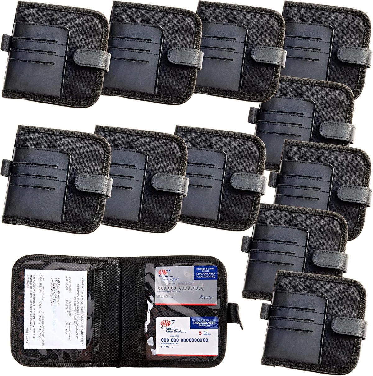 High Road Car Visor Organizer and Registration and Insurance Card Holder with Clear Document Pockets and 3 Card Holders - Vehicle Document Holder for Visor, Glove Box or Console
