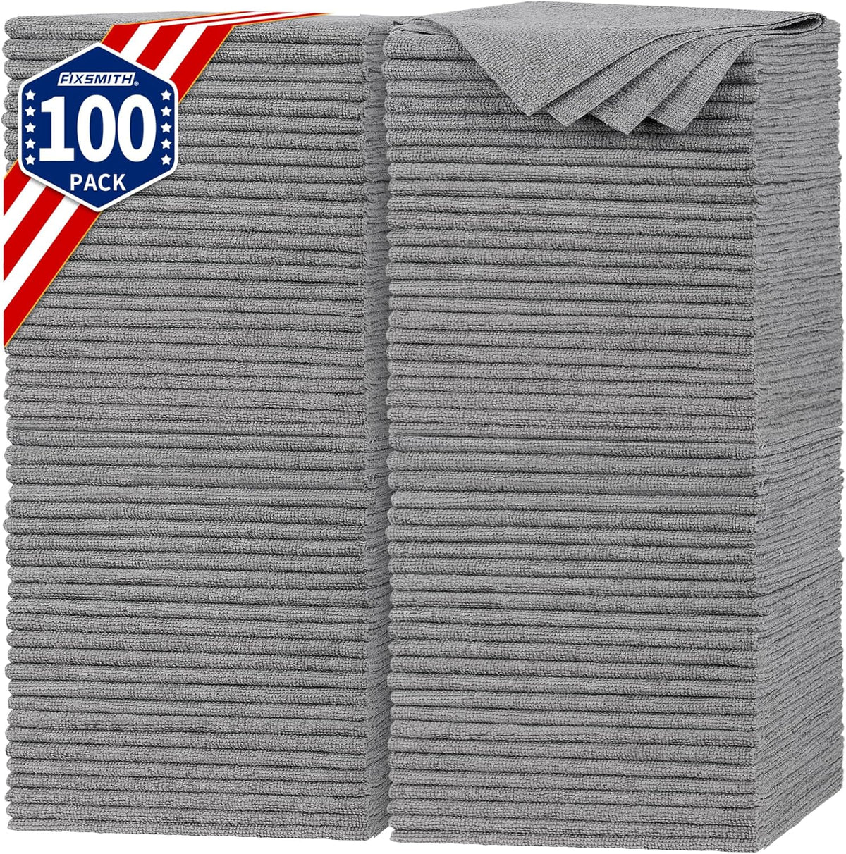 FIXSMITH Microfiber Cleaning Cloth - Pack of 50, Microfiber Towels for Cars 16 x 12 in, Highly Absorbent Cleaning Rags, Lint-Free, Streak-Free Cleaning Cloths for Car Kitchen Home Office