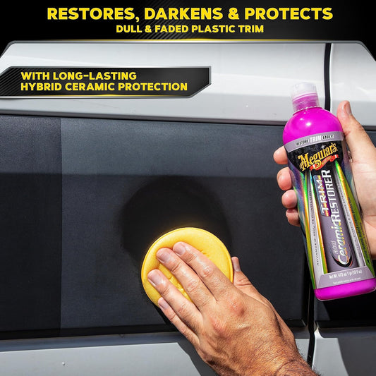 Meguiar's Hybrid Ceramic Trim Restorer, Car Trim Restorer For Diy Drivers And Detailers, Restores & Protects Faded Exterior Plastic, Vinyl & Rubber On Cars, Suvs & Trucks