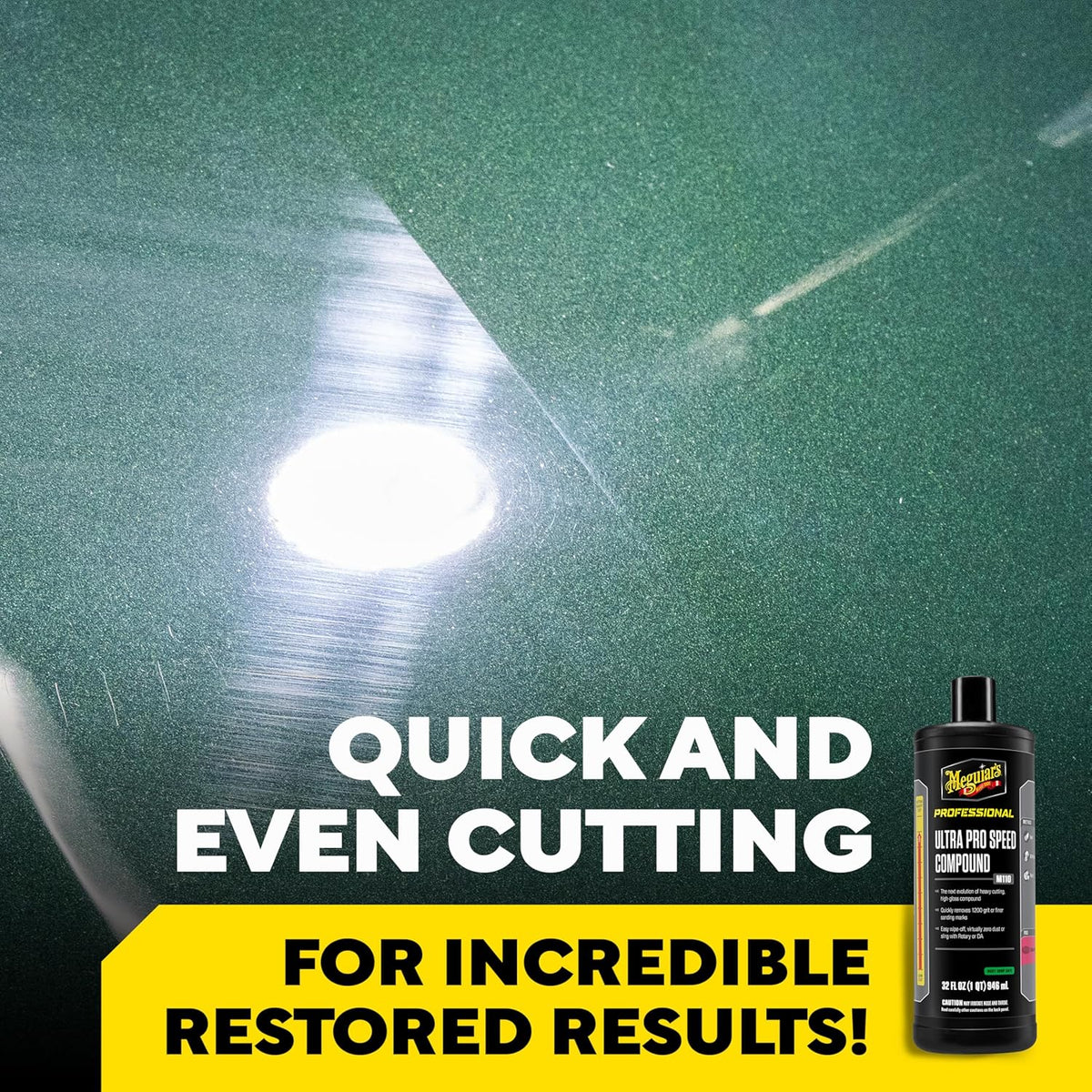 Meguiar's Professional Ultra Pro Speed Compound M11032 - Heavy Duty Compound - Pro Scratch Remover, Oxidation Remover, Heavy Swirl Mark Remover and Car Polish - Ideal for DA Polisher Use, 32 Oz