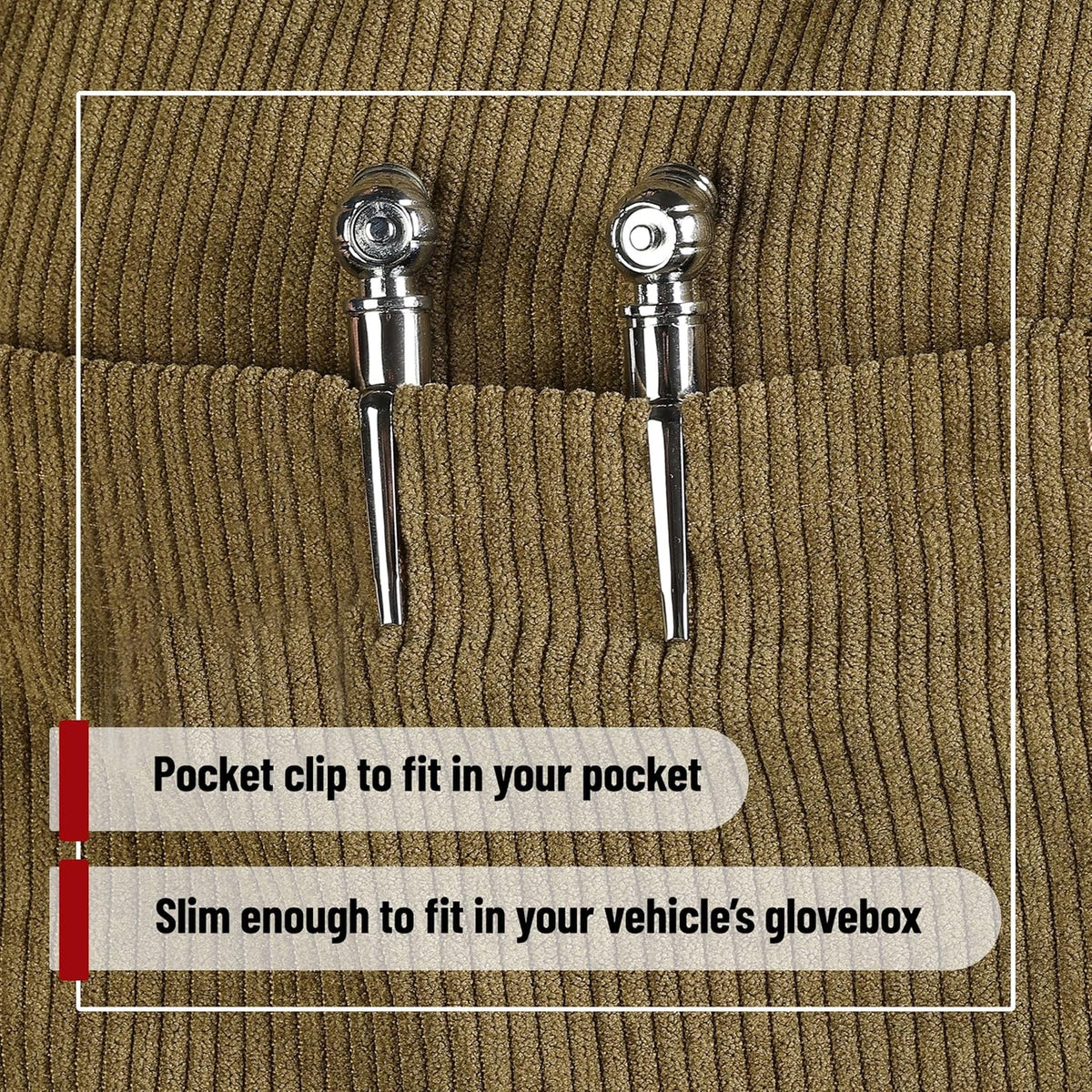 UNCO Pencil Tire Gauge, 2 Pack, 10-75 PSI, Car Tire Air Gauge