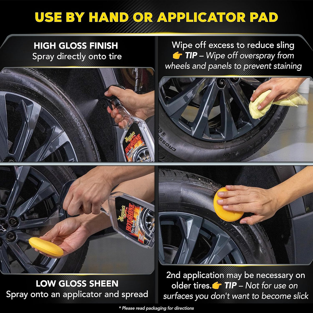 Meguiar's G1224 Hot Shine Tire Spray - 24 Oz Spray Bottle