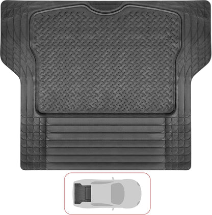 VaygWay Heavy Duty Cargo Liner Trunk Floor Mat – All Weather Trunk Protection Floor Mat - Black Rubber Trimmable Durable Cargo Auto Mat – Universal Fit Car SUV Truck Auto