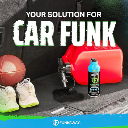 FunkAway Full-Release Car Deodorizer Spray (2 oz - 4 Pack) Lasts Up to 30 Days, Car Air Freshener and Odor Eliminator for SUVs, Trucks and RVs, Automotive Aerosol that Attacks Funk at the Source