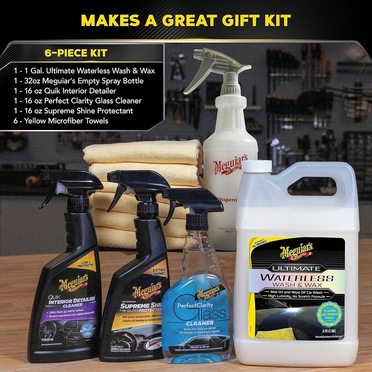 Meguiar's Ultimate Waterless Wash & Wax, Scratch-Free Waterless Car Cleaning Spray That Makes Detailing Quick and Easy, 2-in-1 Cleaner and Protection to Help Your Ride Shine, 26 Oz