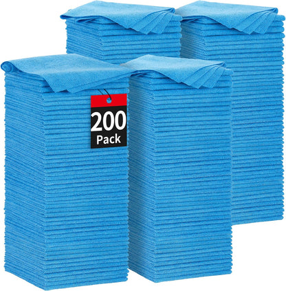Microfiber Cleaning Cloth, 100 Pack Cleaning Rags Microfiber Towel Bulk Absorbent Lint-Free Wash Cloths, All-Purpose Shop Towels for Cars, Automotive, Garage, Home & Kitchen 11.5"*11.5"