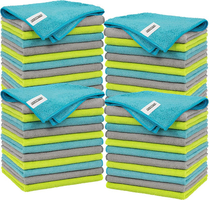 FIXSMITH Shop Towels, Pack of 200, Grey Microfiber Cleaning Cloth Bulk, Microfiber Towels for Cars, All-Purpose Absorbent Cleaning Rags, Dust Cloth for Automotive, Mechanic, Garage, 11.5 x 11.5 inch