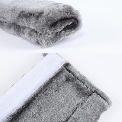 Amooca Soft Faux Fur Universal Fit Seatbelt Cover Car Truck SUV Airplane Seat Belt Shoulder Pad for Carmera Backpack Straps Neck Cushion Protector 2 Pack 10.5in Dark Gray