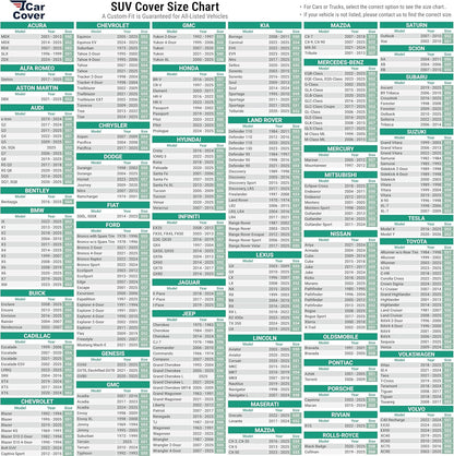 iCarCover 15-Layer Car Cover Waterproof All Weather | Premium Quality Car Covers for Automobiles, UV Protection, El Camino, Impala, Bel Air, Monte Carlo, Galaxie, Charger, Size C21 (See Size Chart) - Colors A