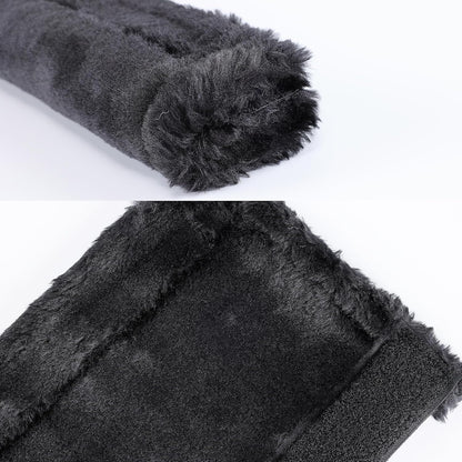 Amooca Soft Faux Fur Universal Fit Seatbelt Cover Car Truck SUV Airplane Seat Belt Shoulder Pad for Carmera Backpack Straps Neck Cushion Protector 2 Pack 10.5in Dark Gray