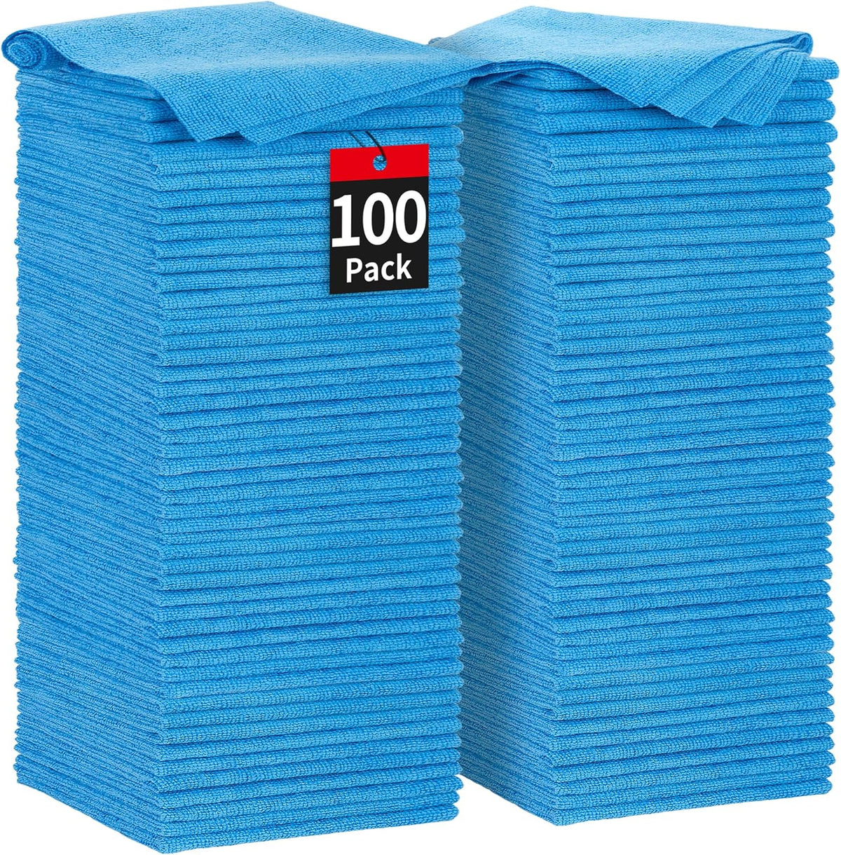 Microfiber Cleaning Cloth, 100 Pack Cleaning Rags Microfiber Towel Bulk Absorbent Lint-Free Wash Cloths, All-Purpose Shop Towels for Cars, Automotive, Garage, Home & Kitchen 11.5"*11.5"