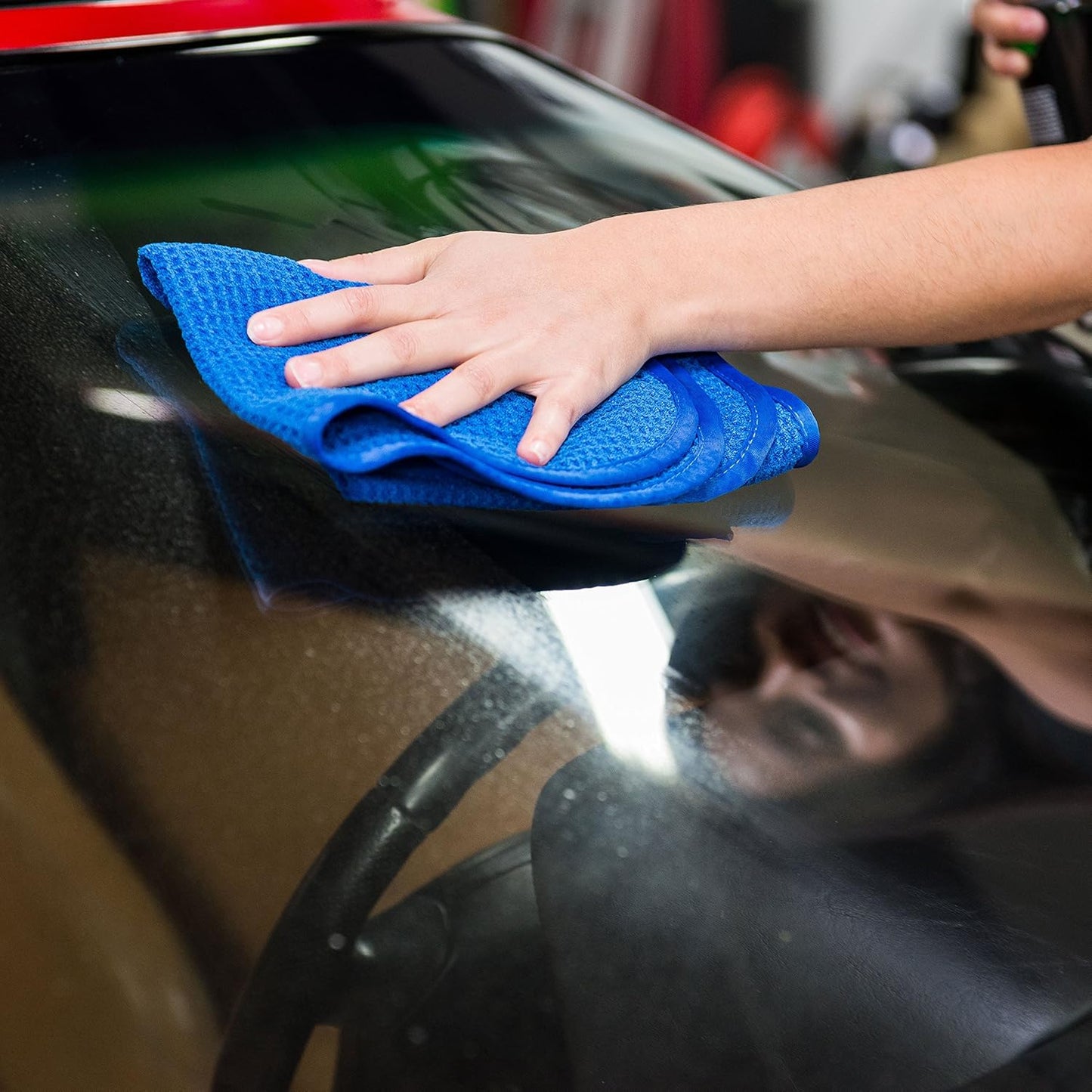 Chemical Guys Waffle Weave Gray Matter Microfiber Drying Towel - 25" x 36", Premium Blend Microfiber Towel with Soft-Banded Edging for Scratch-Free Car Drying, Ultra Absorbent