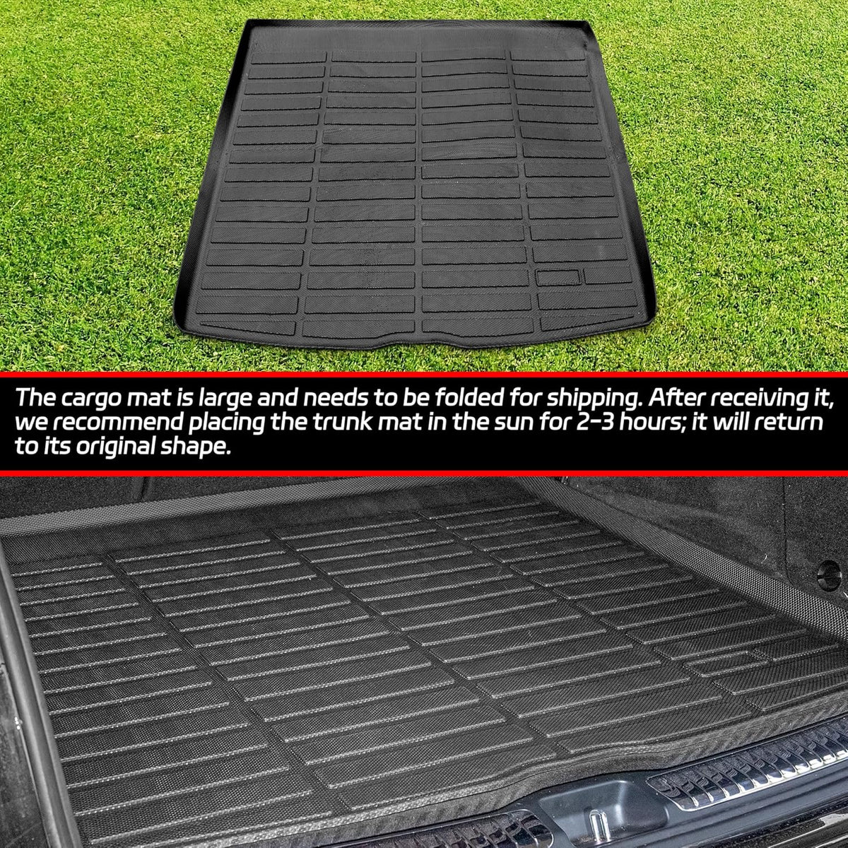 Cargo Liner Compatible with 2015-2024 Ford Edge Cargo Mat，All Weather Protection Trunk Liner Rear Trunk mat，Black