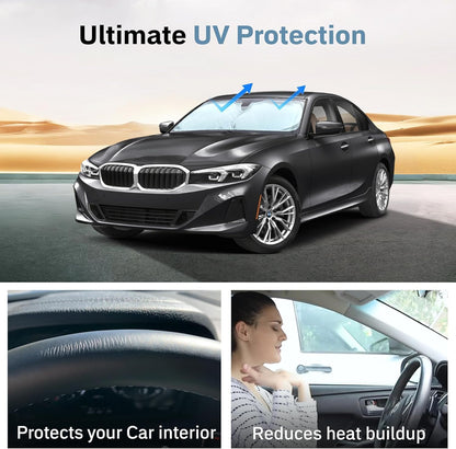 Windshield Sun Shade, Foldable Car Window Shades, 280T Visor Shade - Colors C