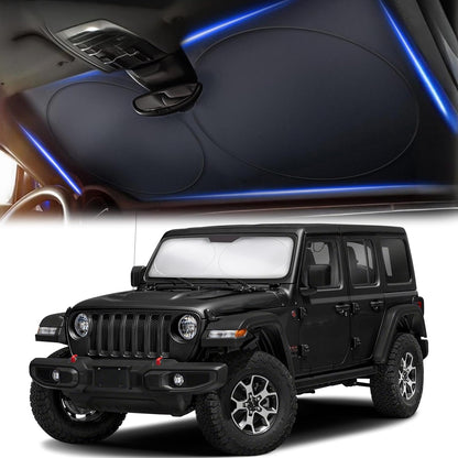 Windshield Sun Shade, Foldable Car Window Shades, 280T Visor Shade - Colors C