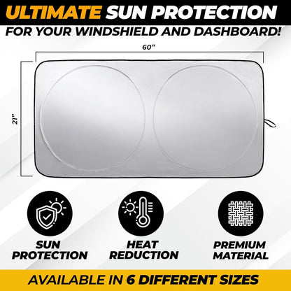 Windshield Sun Shade, Foldable Car Window Shades, 280T Visor Shade - Colors C