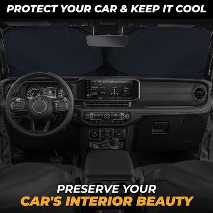 Windshield Sun Shade, Foldable Car Window Shades, 280T Visor Shade - Colors C