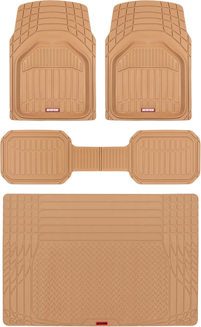Motor Trend FlexToughXL Floor Mats for Cars Full Set, All-Weather Rubber Automotive Floor Mats, Waterproof Heavy Duty Car Mats, Flexible Floor Liners for Car Truck Van SUV, Car Floor Mats (Black)
