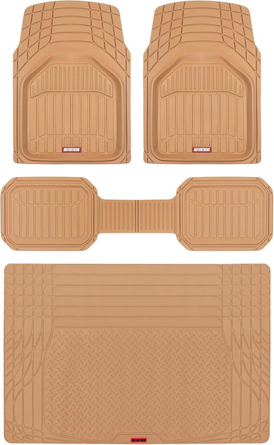 Motor Trend FlexToughXL Floor Mats for Cars Full Set, All-Weather Rubber Automotive Floor Mats, Waterproof Heavy Duty Car Mats, Flexible Floor Liners for Car Truck Van SUV, Car Floor Mats (Black)