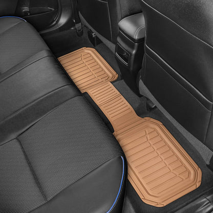 Motor Trend FlexToughXL Floor Mats for Cars Full Set, All-Weather Rubber Automotive Floor Mats, Waterproof Heavy Duty Car Mats, Flexible Floor Liners for Car Truck Van SUV, Car Floor Mats (Black)