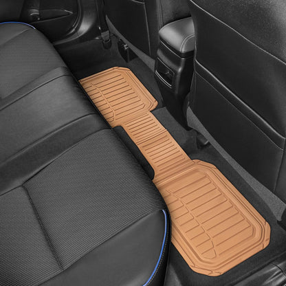 Motor Trend FlexToughXL Floor Mats for Cars Full Set, All-Weather Rubber Automotive Floor Mats, Waterproof Heavy Duty Car Mats, Flexible Floor Liners for Car Truck Van SUV, Car Floor Mats (Black)