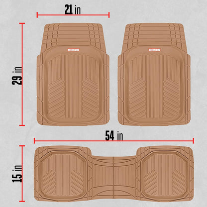 Motor Trend FlexToughXL Floor Mats for Cars Full Set, All-Weather Rubber Automotive Floor Mats, Waterproof Heavy Duty Car Mats, Flexible Floor Liners for Car Truck Van SUV, Car Floor Mats (Black)