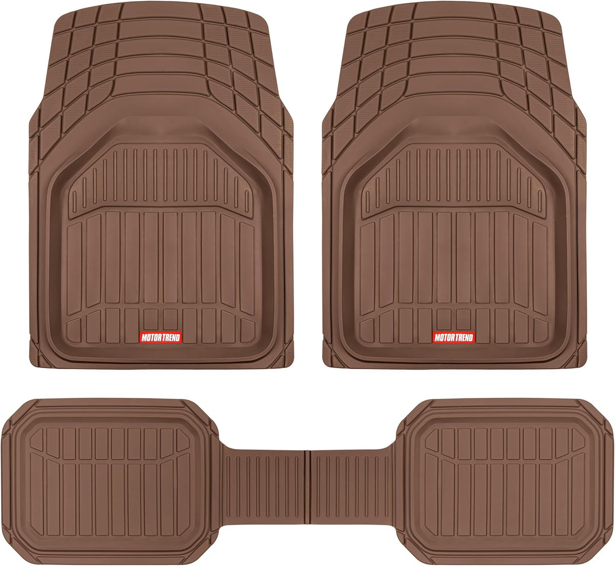 Motor Trend FlexToughXL Floor Mats for Cars Full Set, All-Weather Rubber Automotive Floor Mats, Waterproof Heavy Duty Car Mats, Flexible Floor Liners for Car Truck Van SUV, Car Floor Mats (Black)