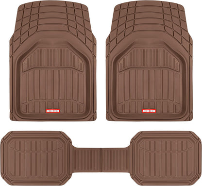 Motor Trend FlexToughXL Floor Mats for Cars Full Set, All-Weather Rubber Automotive Floor Mats, Waterproof Heavy Duty Car Mats, Flexible Floor Liners for Car Truck Van SUV, Car Floor Mats (Black)