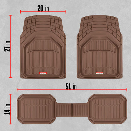 Motor Trend FlexToughXL Floor Mats for Cars Full Set, All-Weather Rubber Automotive Floor Mats, Waterproof Heavy Duty Car Mats, Flexible Floor Liners for Car Truck Van SUV, Car Floor Mats (Black)