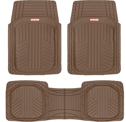 Motor Trend FlexToughXL Floor Mats for Cars Full Set, All-Weather Rubber Automotive Floor Mats, Waterproof Heavy Duty Car Mats, Flexible Floor Liners for Car Truck Van SUV, Car Floor Mats (Black)
