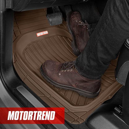 Motor Trend FlexToughXL Floor Mats for Cars Full Set, All-Weather Rubber Automotive Floor Mats, Waterproof Heavy Duty Car Mats, Flexible Floor Liners for Car Truck Van SUV, Car Floor Mats (Black)