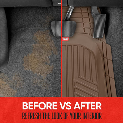 Motor Trend FlexToughXL Floor Mats for Cars Full Set, All-Weather Rubber Automotive Floor Mats, Waterproof Heavy Duty Car Mats, Flexible Floor Liners for Car Truck Van SUV, Car Floor Mats (Black)