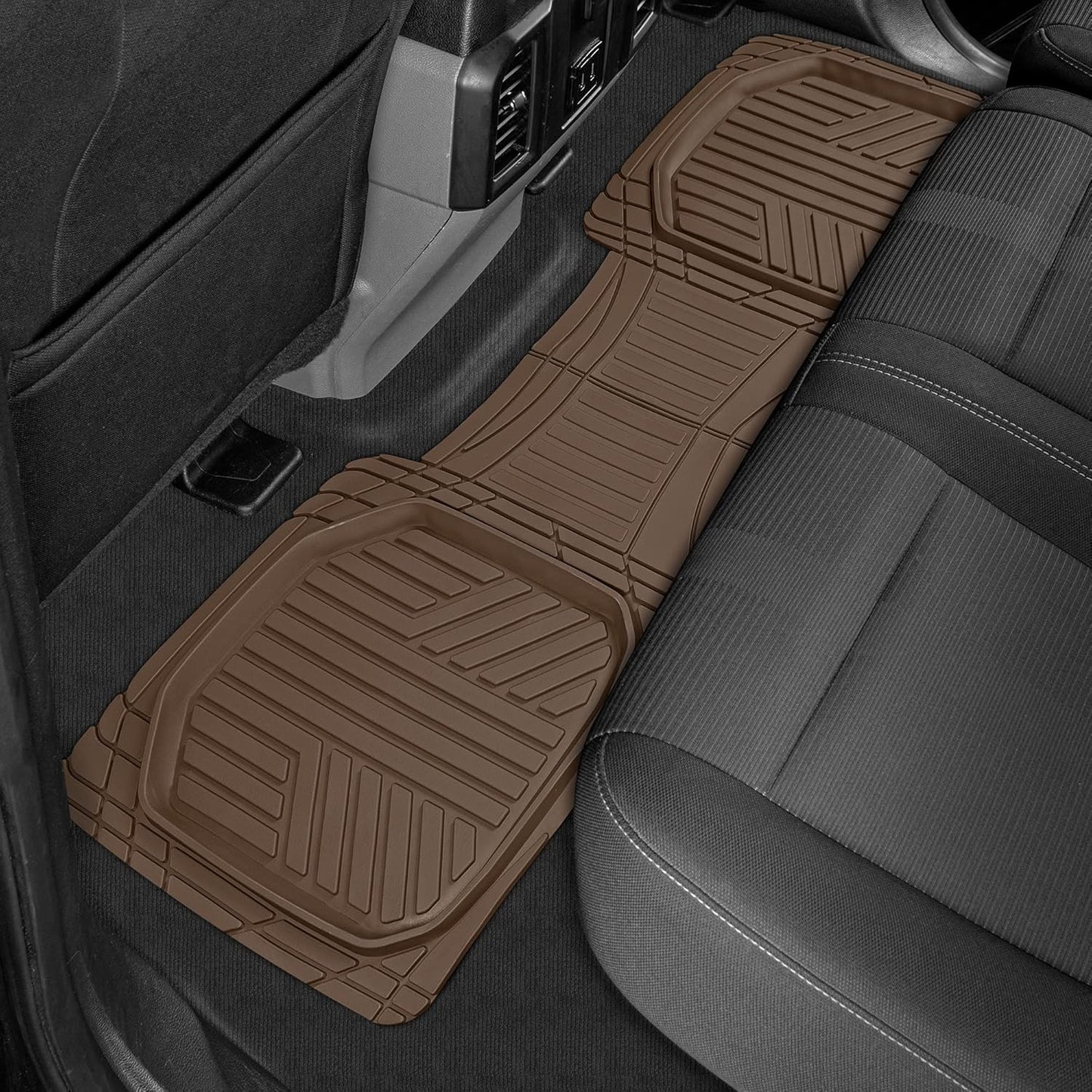 Motor Trend FlexToughXL Floor Mats for Cars Full Set, All-Weather Rubber Automotive Floor Mats, Waterproof Heavy Duty Car Mats, Flexible Floor Liners for Car Truck Van SUV, Car Floor Mats (Black)