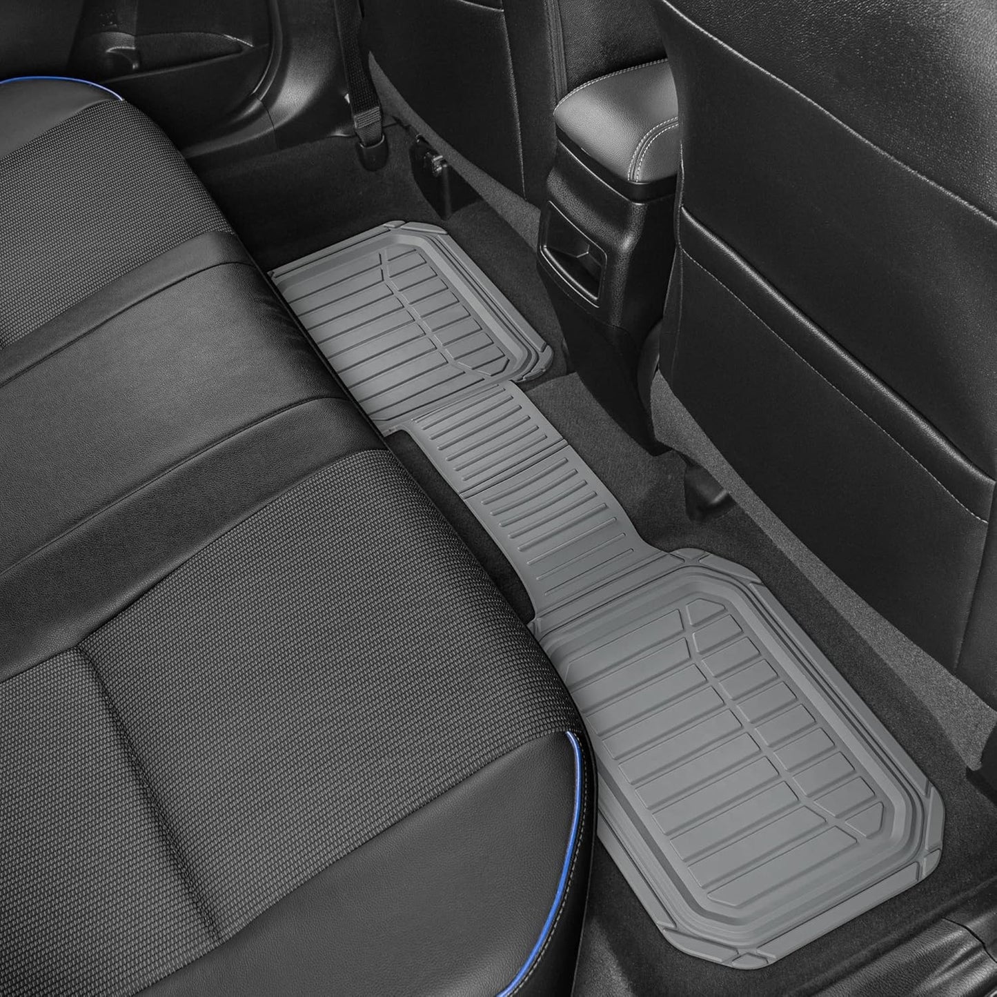 Motor Trend FlexToughXL Floor Mats for Cars Full Set, All-Weather Rubber Automotive Floor Mats, Waterproof Heavy Duty Car Mats, Flexible Floor Liners for Car Truck Van SUV, Car Floor Mats (Black)