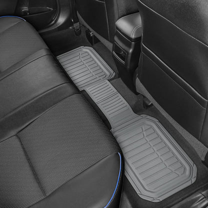 Motor Trend FlexToughXL Floor Mats for Cars Full Set, All-Weather Rubber Automotive Floor Mats, Waterproof Heavy Duty Car Mats, Flexible Floor Liners for Car Truck Van SUV, Car Floor Mats (Black)
