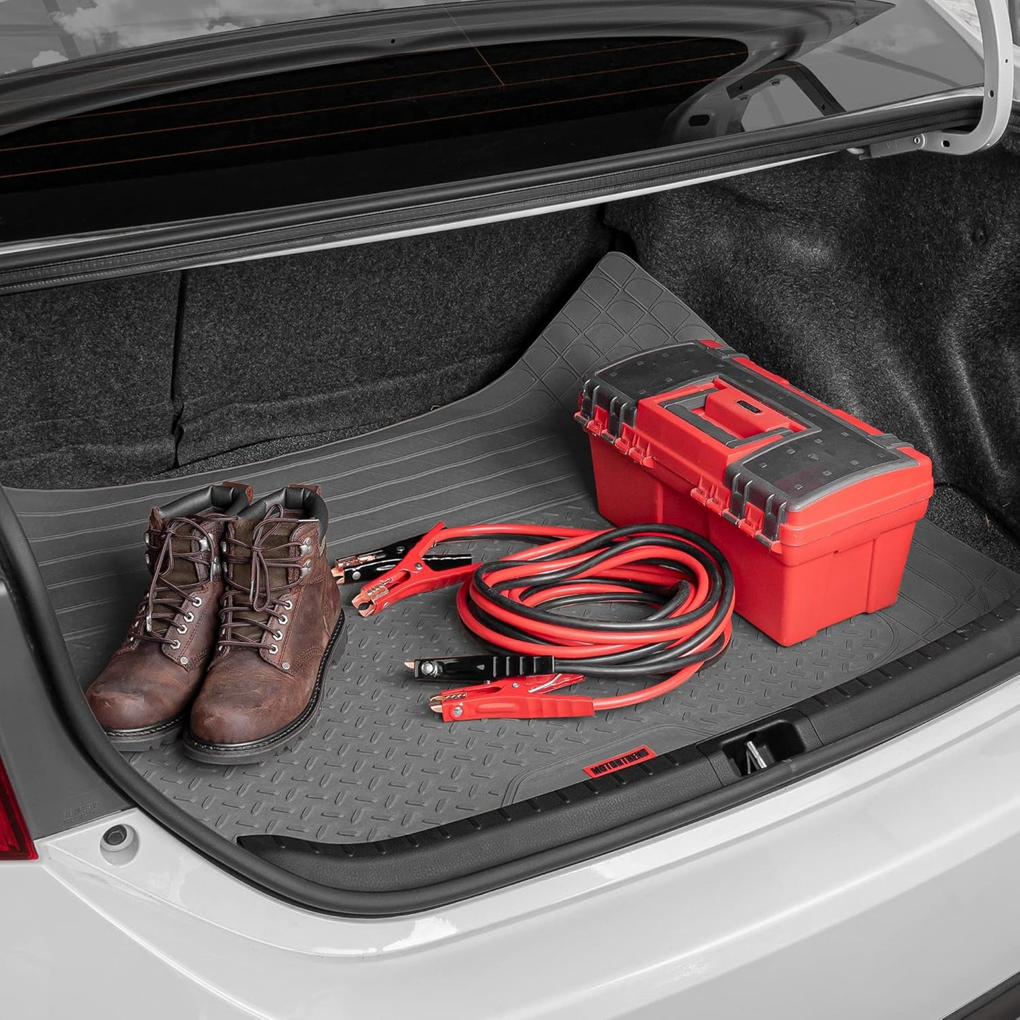Motor Trend FlexToughXL Floor Mats for Cars Full Set, All-Weather Rubber Automotive Floor Mats, Waterproof Heavy Duty Car Mats, Flexible Floor Liners for Car Truck Van SUV, Car Floor Mats (Black)