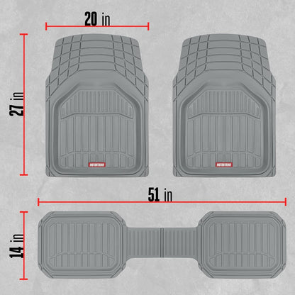 Motor Trend FlexToughXL Floor Mats for Cars Full Set, All-Weather Rubber Automotive Floor Mats, Waterproof Heavy Duty Car Mats, Flexible Floor Liners for Car Truck Van SUV, Car Floor Mats (Black)