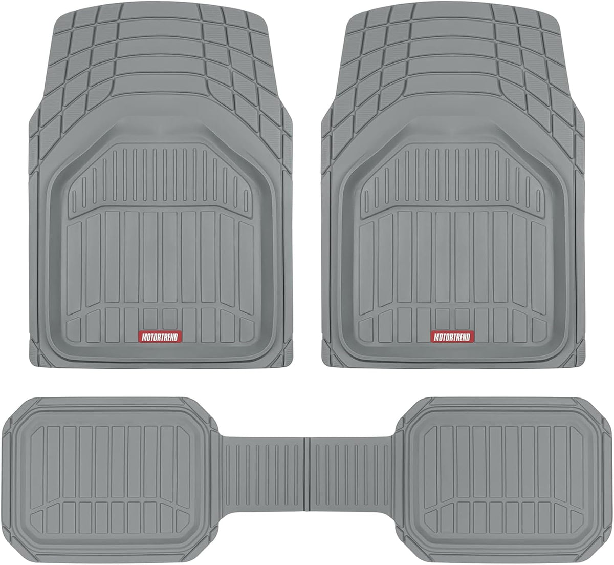 Motor Trend FlexToughXL Floor Mats for Cars Full Set, All-Weather Rubber Automotive Floor Mats, Waterproof Heavy Duty Car Mats, Flexible Floor Liners for Car Truck Van SUV, Car Floor Mats (Black)