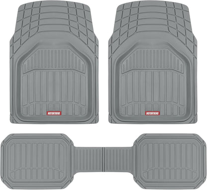 Motor Trend FlexToughXL Floor Mats for Cars Full Set, All-Weather Rubber Automotive Floor Mats, Waterproof Heavy Duty Car Mats, Flexible Floor Liners for Car Truck Van SUV, Car Floor Mats (Black)
