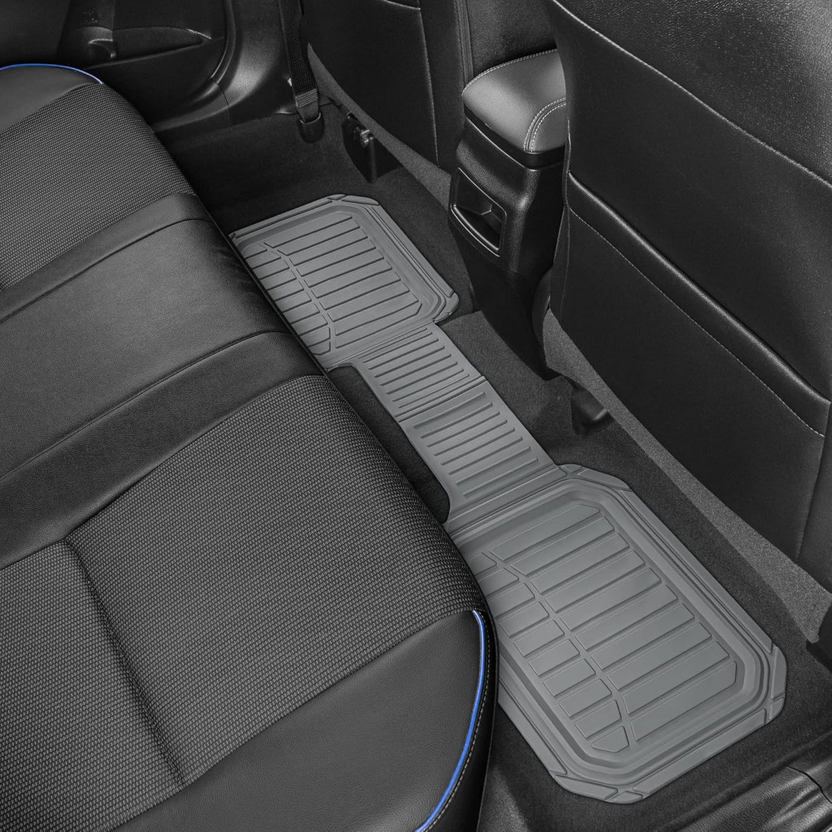 Motor Trend FlexToughXL Floor Mats for Cars Full Set, All-Weather Rubber Automotive Floor Mats, Waterproof Heavy Duty Car Mats, Flexible Floor Liners for Car Truck Van SUV, Car Floor Mats (Black)