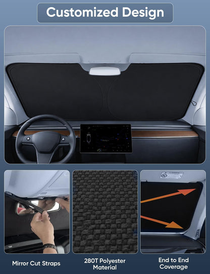Windshield Sun Shade, Foldable Car Window Shades, 280T Visor Shade - Colors D