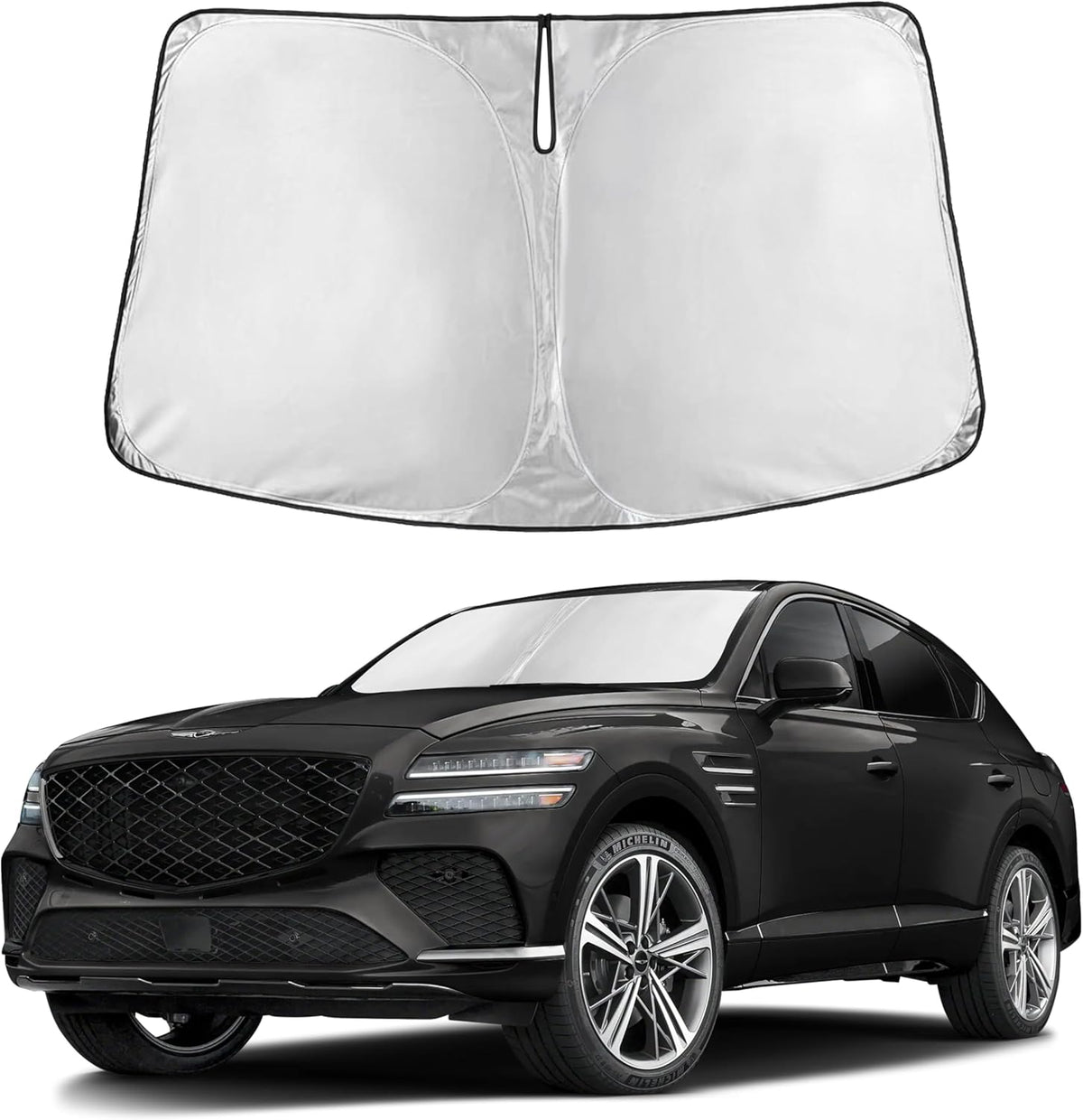 Windshield Sun Shade, Foldable Car Window Shades, 280T Visor Shade - Colors D