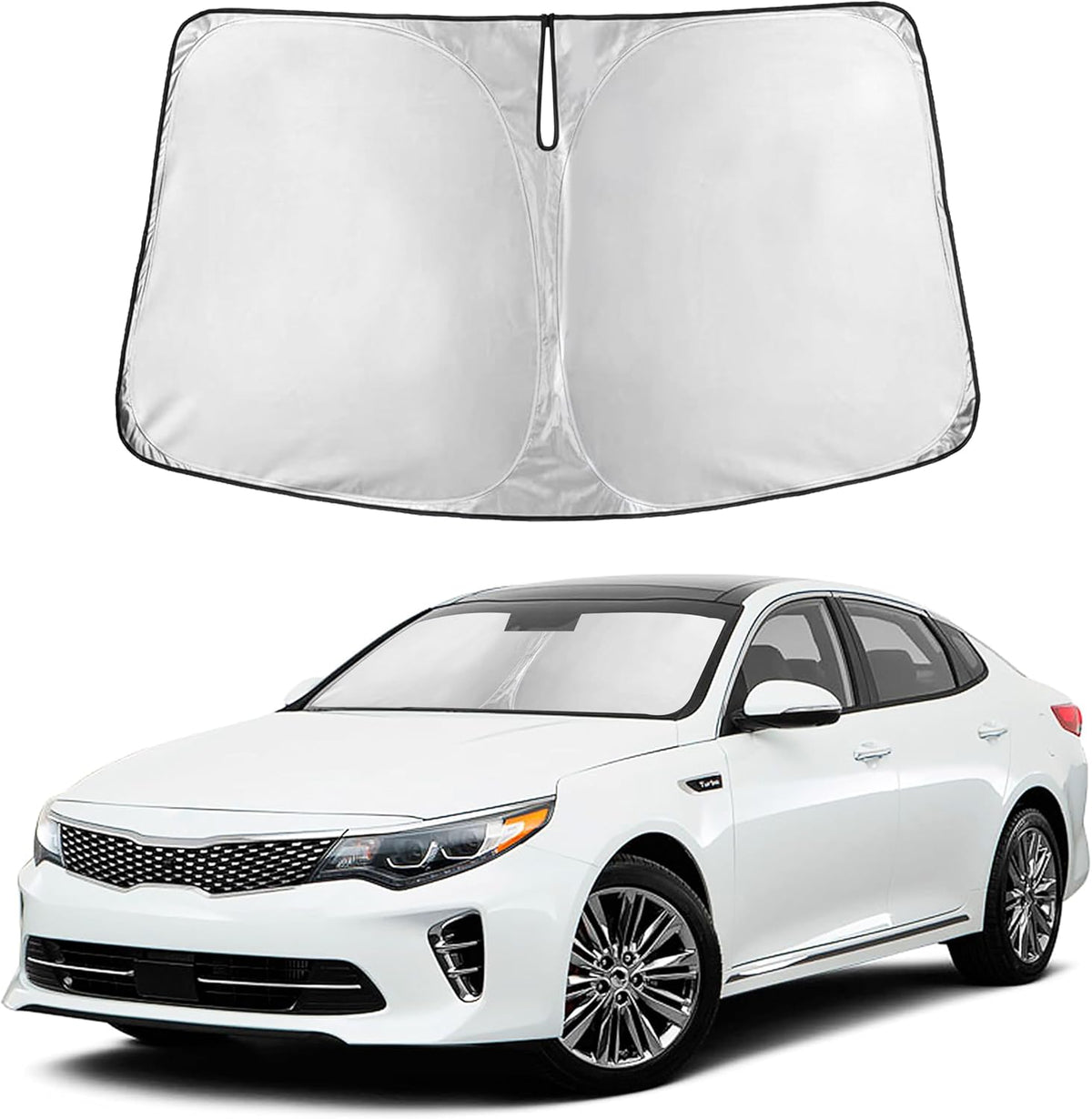 Windshield Sun Shade, Foldable Car Window Shades, 280T Visor Shade - Colors D