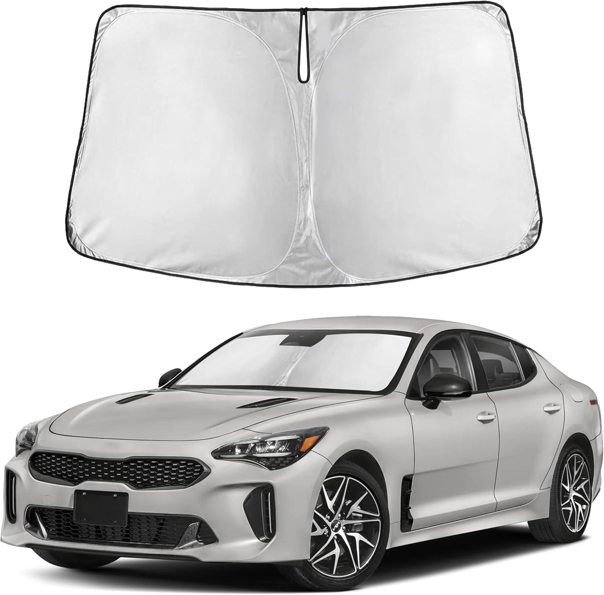 Windshield Sun Shade, Foldable Car Window Shades, 280T Visor Shade - Colors D