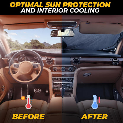 Windshield Sun Shade, Foldable Car Window Shades, 280T Visor Shade - Colors D