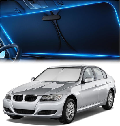 Windshield Sun Shade for Dodge RAM 1500 2019-2023 2024 2025 2026, Foldable Car Window Sunshade, Heat & UV Visor Cover, Reflective Front Shades Accessories - Colors D