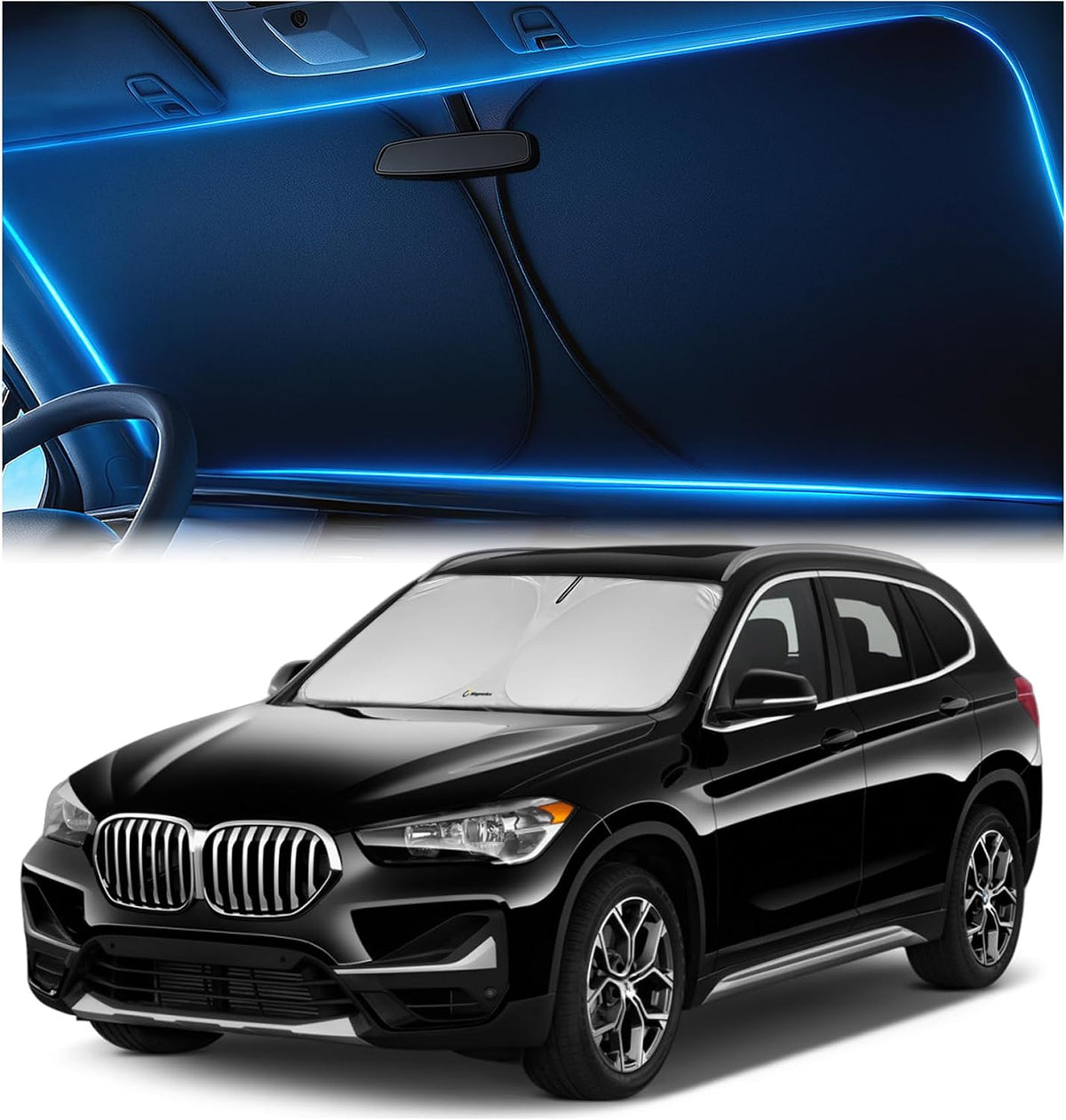 Windshield Sun Shade for Dodge RAM 1500 2019-2023 2024 2025 2026, Foldable Car Window Sunshade, Heat & UV Visor Cover, Reflective Front Shades Accessories - Colors D