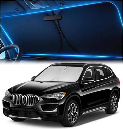 Windshield Sun Shade for Dodge RAM 1500 2019-2023 2024 2025 2026, Foldable Car Window Sunshade, Heat & UV Visor Cover, Reflective Front Shades Accessories - Colors D