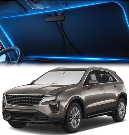 Windshield Sun Shade for Dodge RAM 1500 2019-2023 2024 2025 2026, Foldable Car Window Sunshade, Heat & UV Visor Cover, Reflective Front Shades Accessories - Colors D